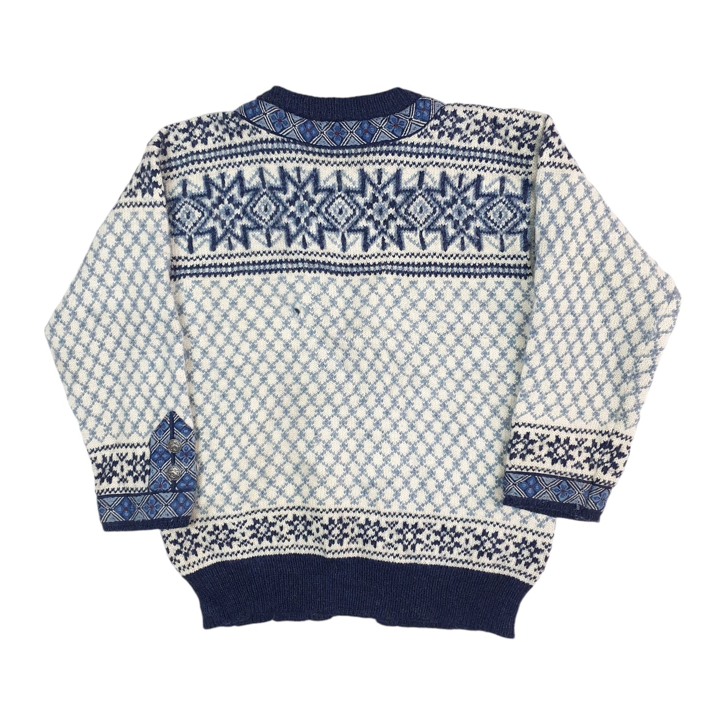 Mens Blue Dale of Norway Vintage Scandinavian Cardigan Jumper