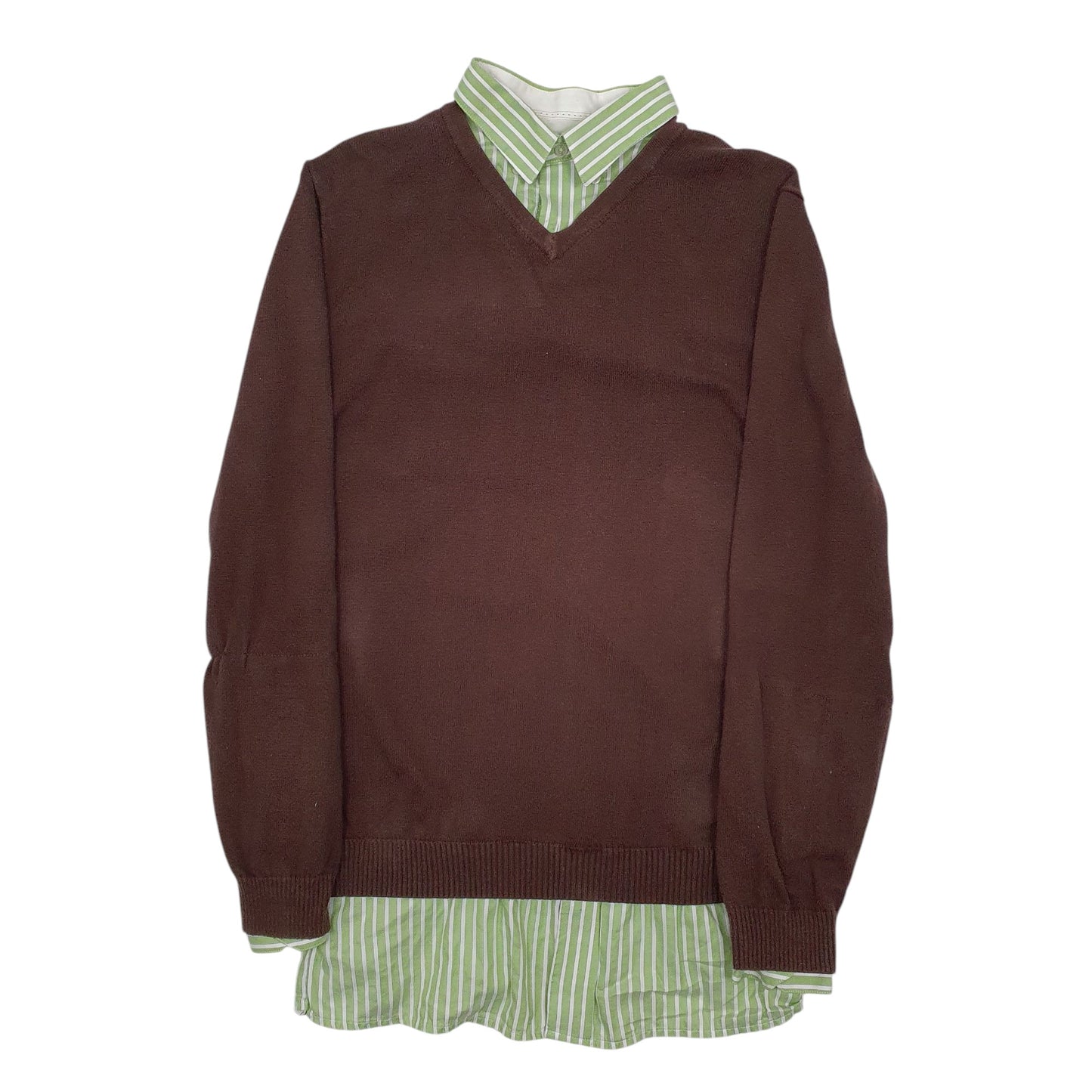 Mens Brown Van Heusen Reworked Crewneck Jumper