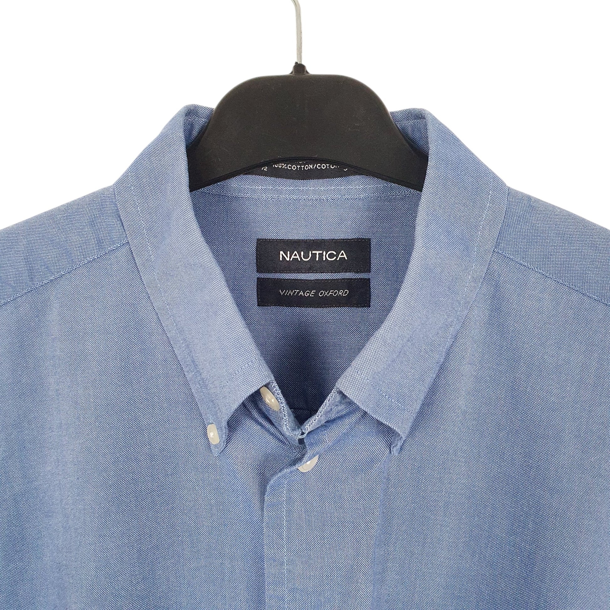 Mens Blue Nautica Vintage Oxford Long Sleeve Shirt