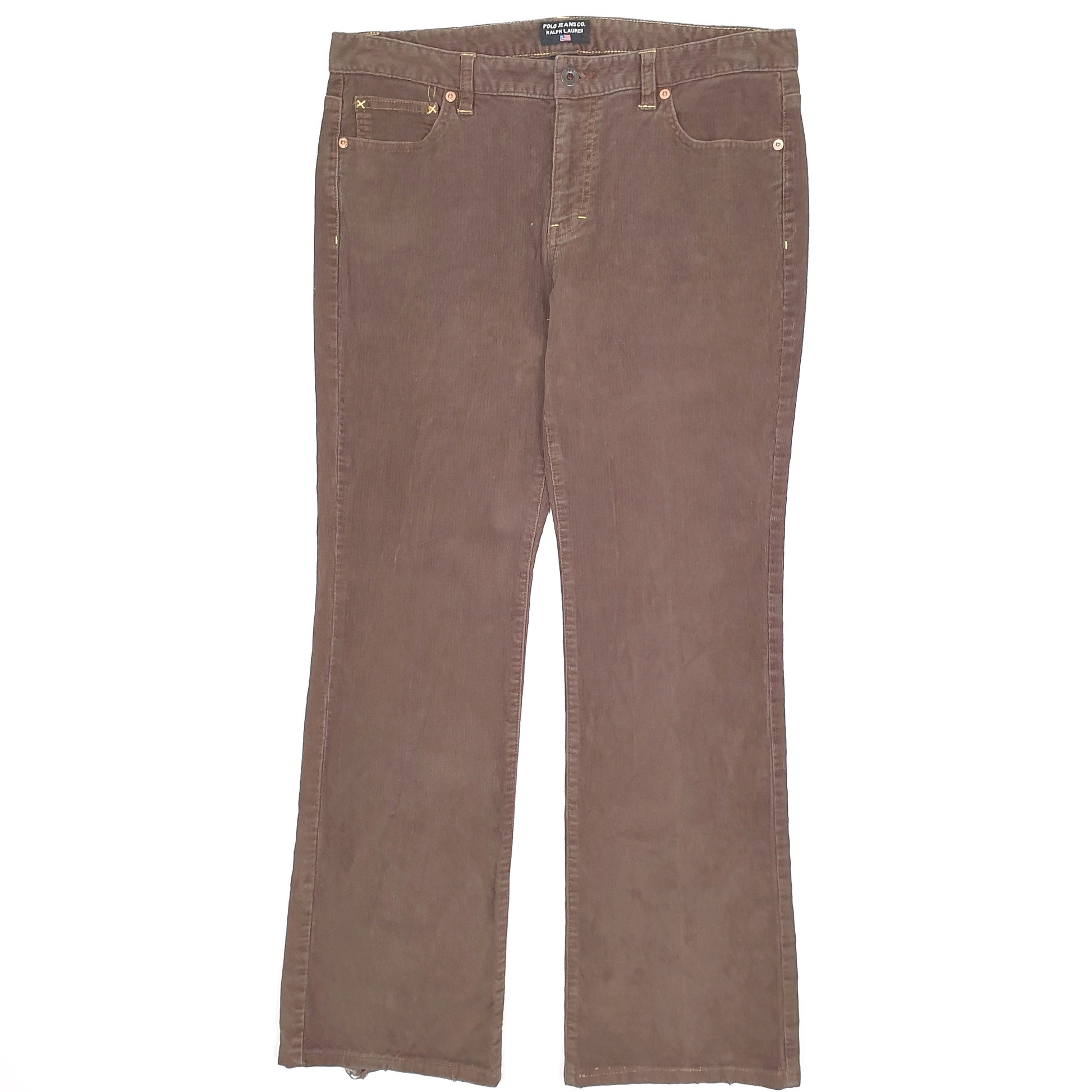 Womens Brown Ralph Lauren Polo Jeans Co Low Rise Corduroy Trousers