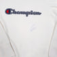 Mens Cream Champion Raglan Script Crewneck Jumper
