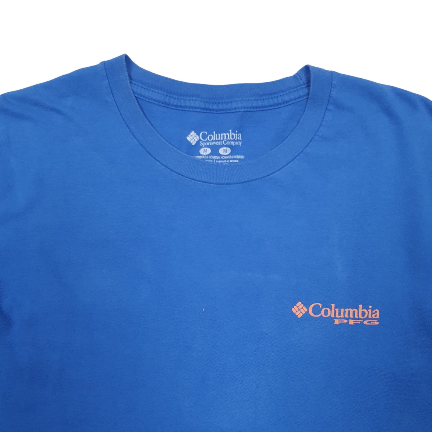 Mens Blue Columbia Sportswear PFG Fishing Short Sleeve T Shirt