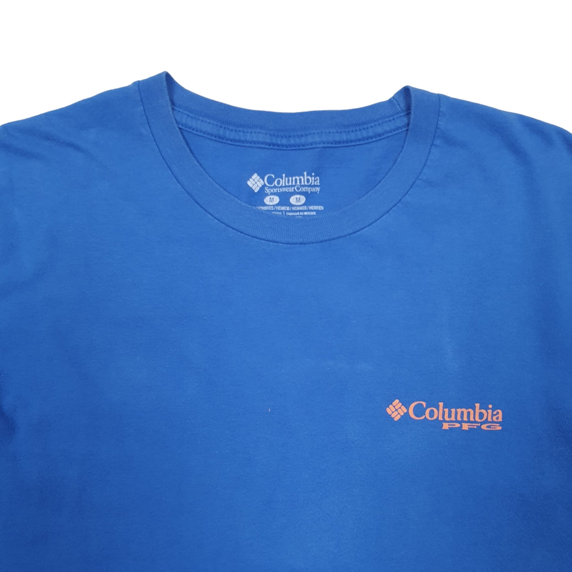Mens Blue Columbia Sportswear PFG Fishing Short Sleeve T Shirt