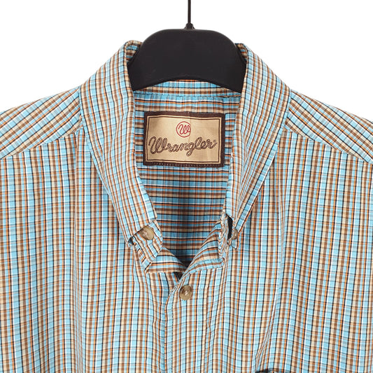 Mens Blue Wrangler  Long Sleeve Shirt