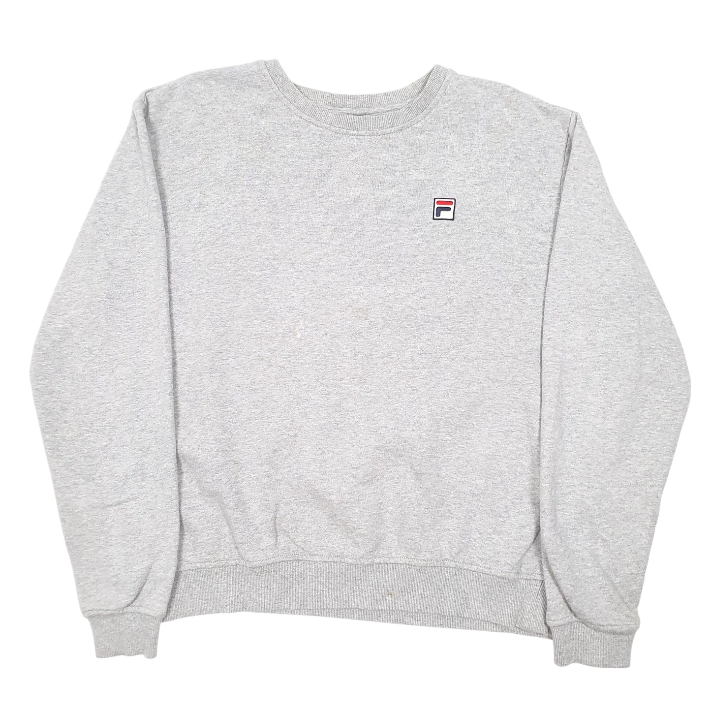 Mens Grey Fila Spellout Crewneck Jumper