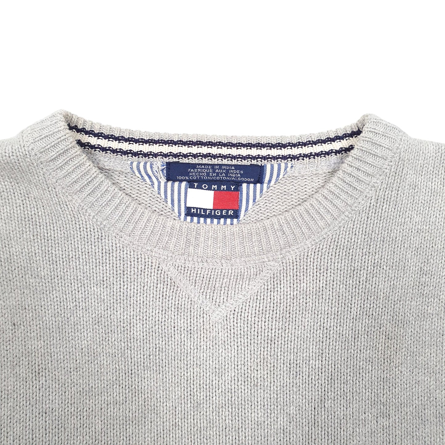 Mens Grey Tommy Hilfiger Vintage 90s Knit Crewneck Jumper