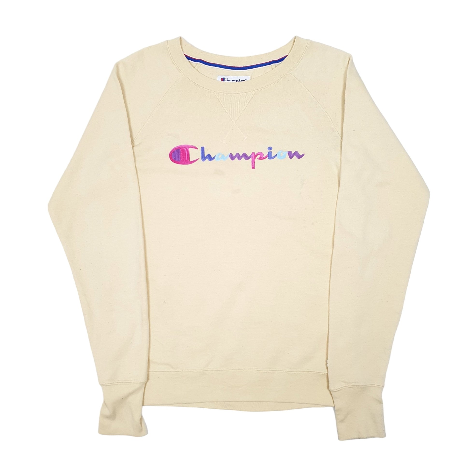 Womens Yellow Champion  Crewneck Jumper