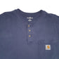 Mens Navy Carhartt Henley Long Sleeve T Shirt