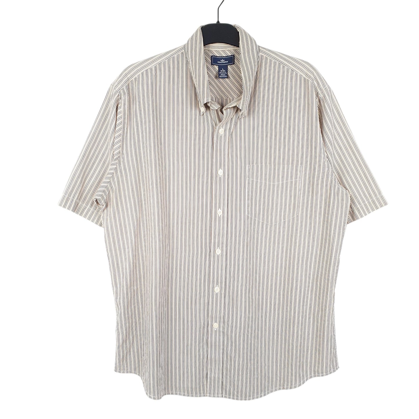 Mens Beige Dockers  Short Sleeve Shirt
