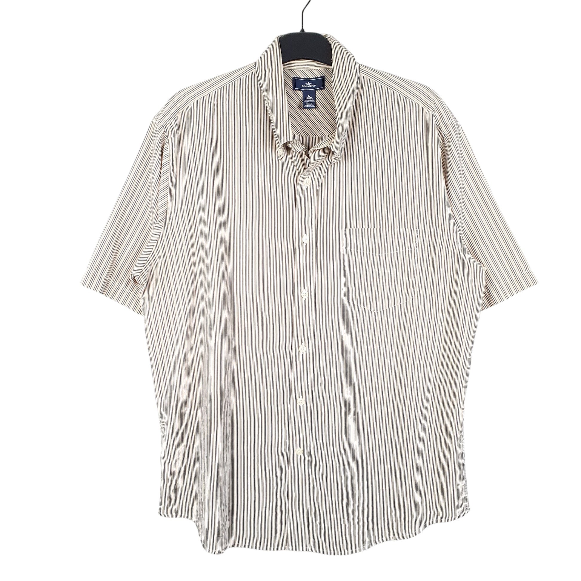 Mens Beige Dockers  Short Sleeve Shirt