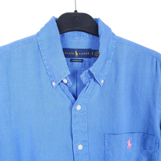 Mens Blue Ralph Lauren Oxford Long Sleeve Shirt