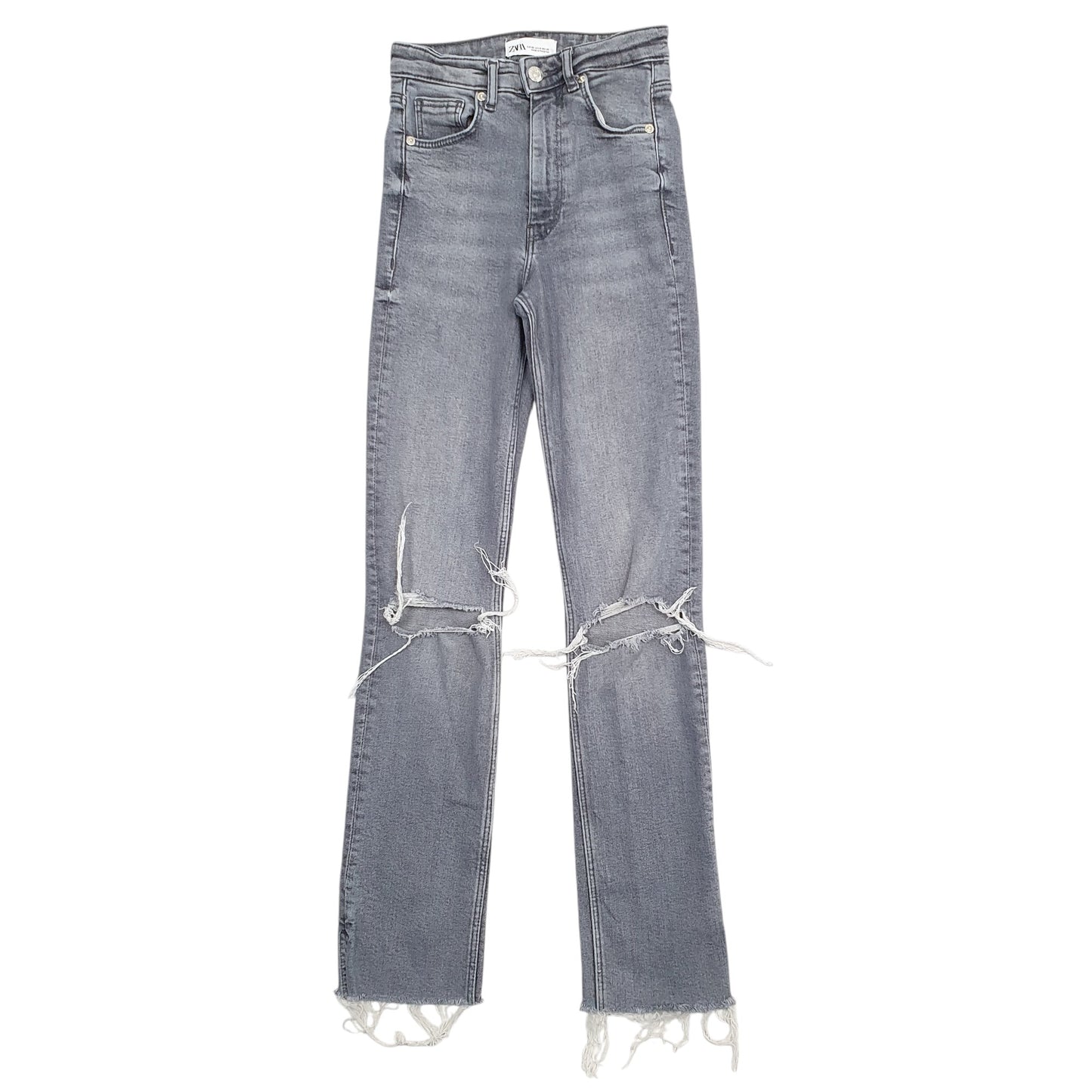 Womens Grey Zara Distressed Casual JeansW24 L29