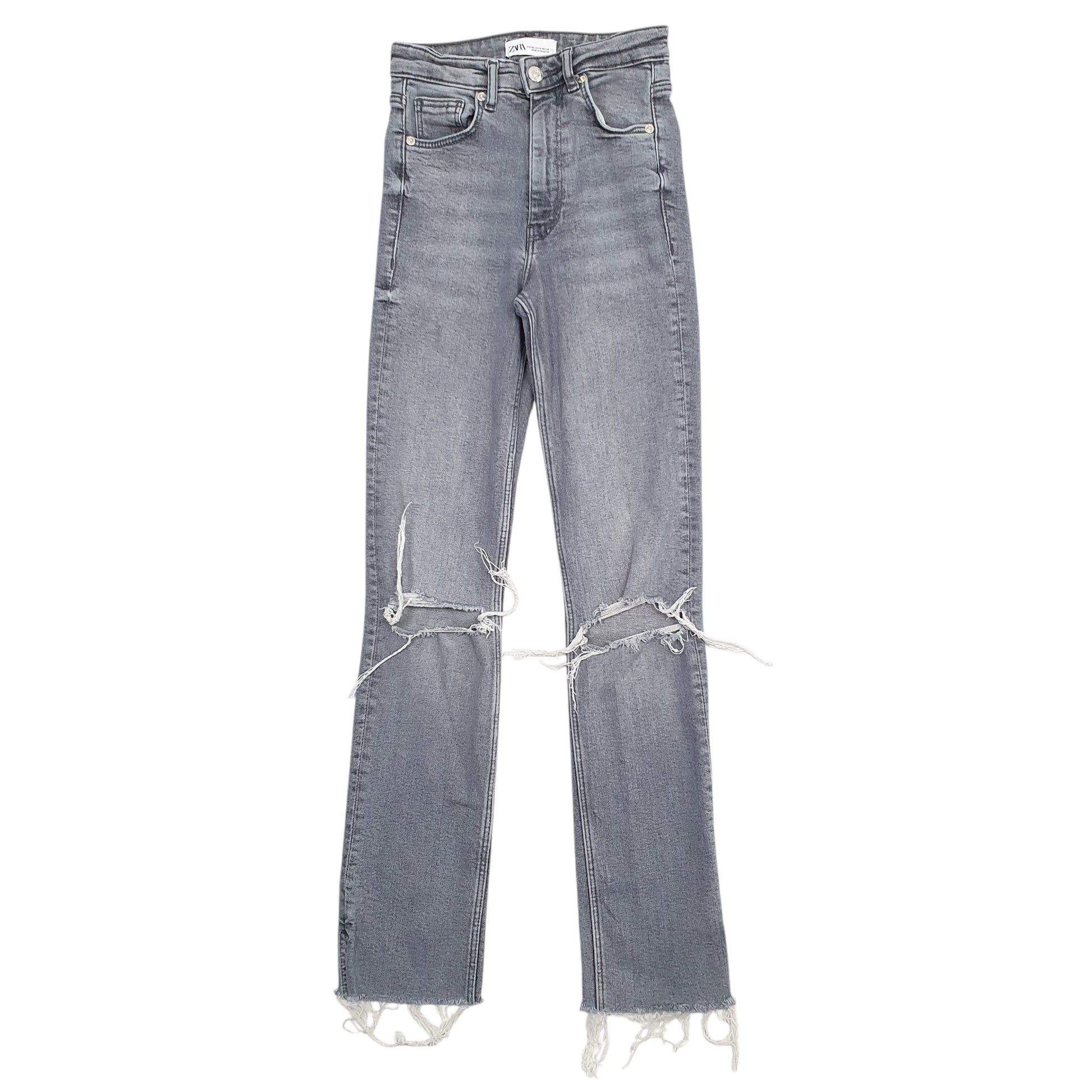 Womens Grey Zara Distressed Casual JeansW24 L29