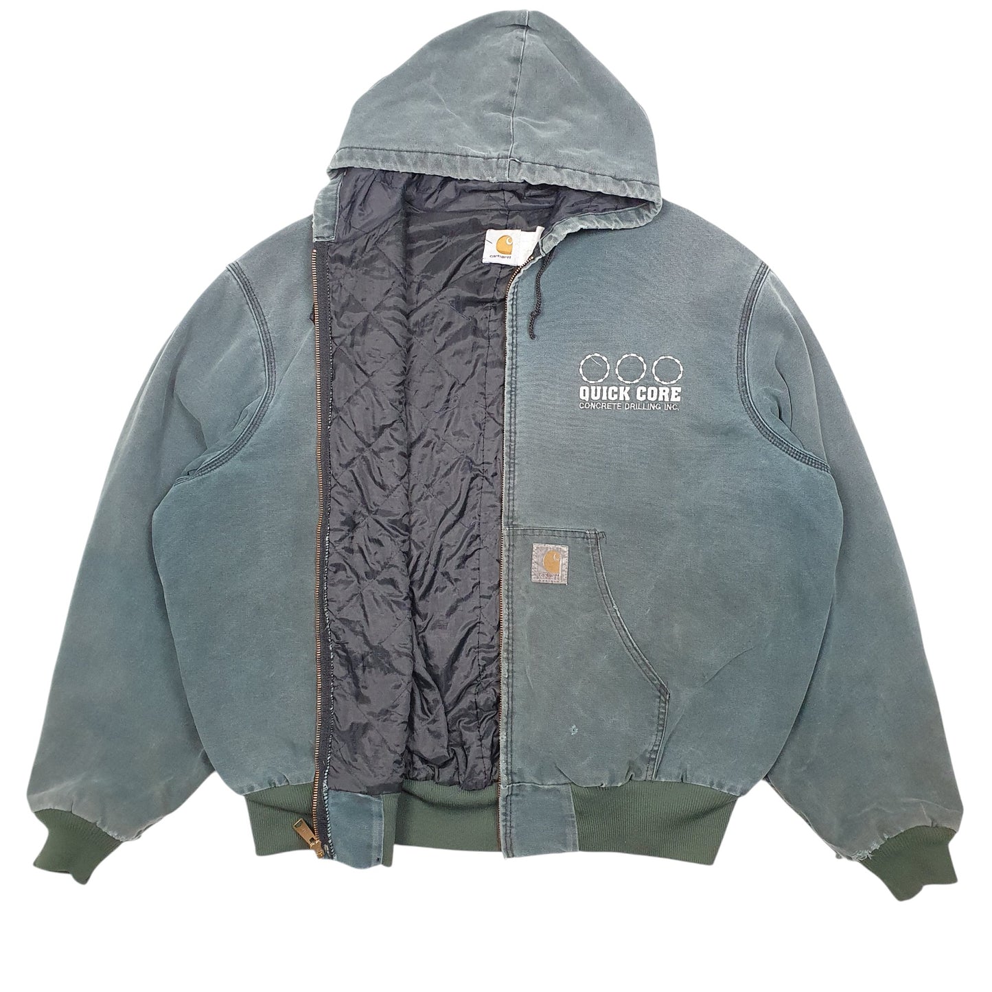 Mens Green Carhartt Vintage Active Quick Core Concrete USA  Coat