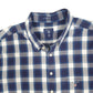 Mens Navy GANT Dobby Plaid Long Sleeve Shirt