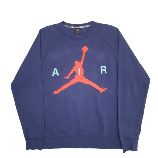 Mens Navy Nike Air Jordan Jumpman Basketball Crewneck Jumper