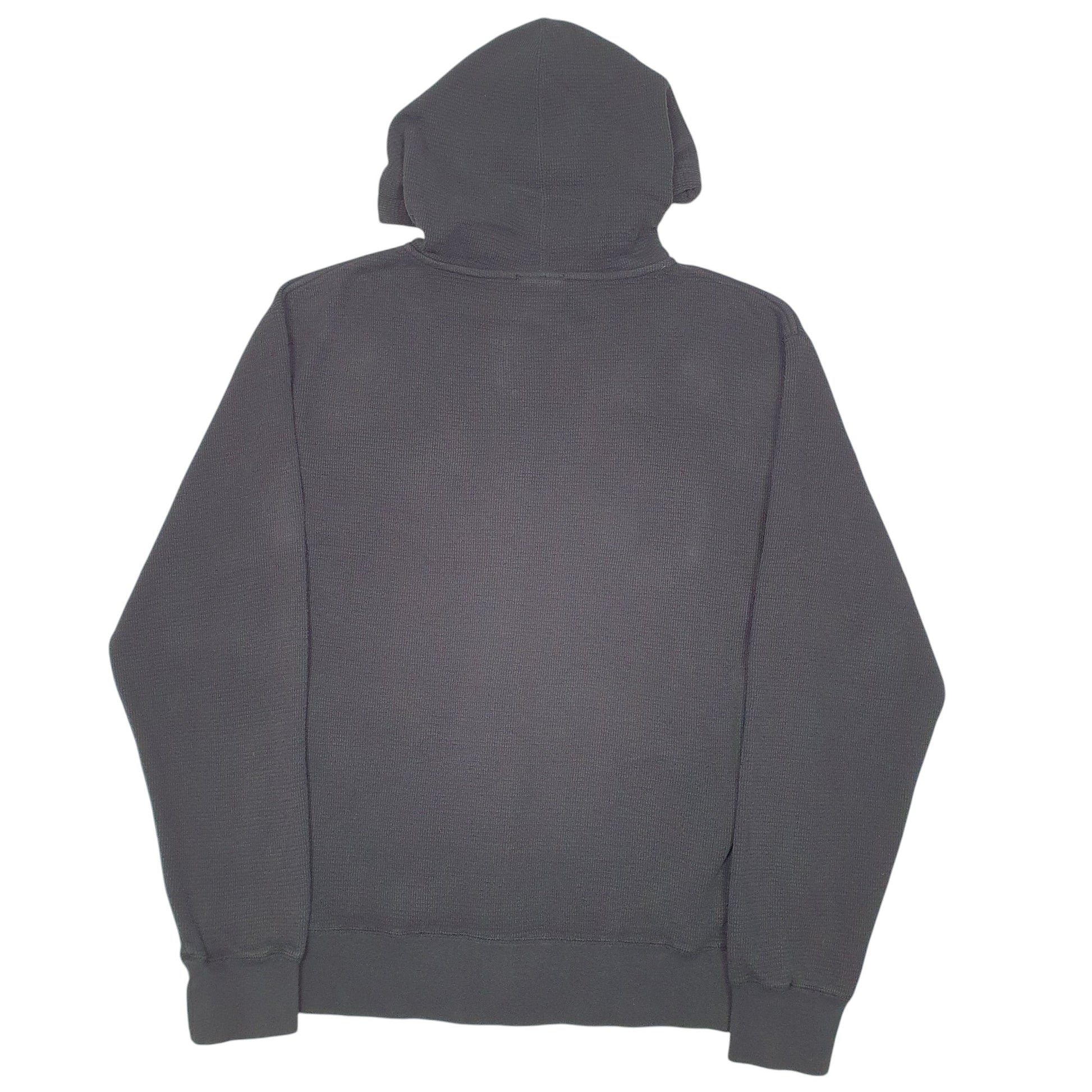 Mens Black NHL Hoodie Detroit Redwings Hockey Waffle Spellout Full Zip Jumper