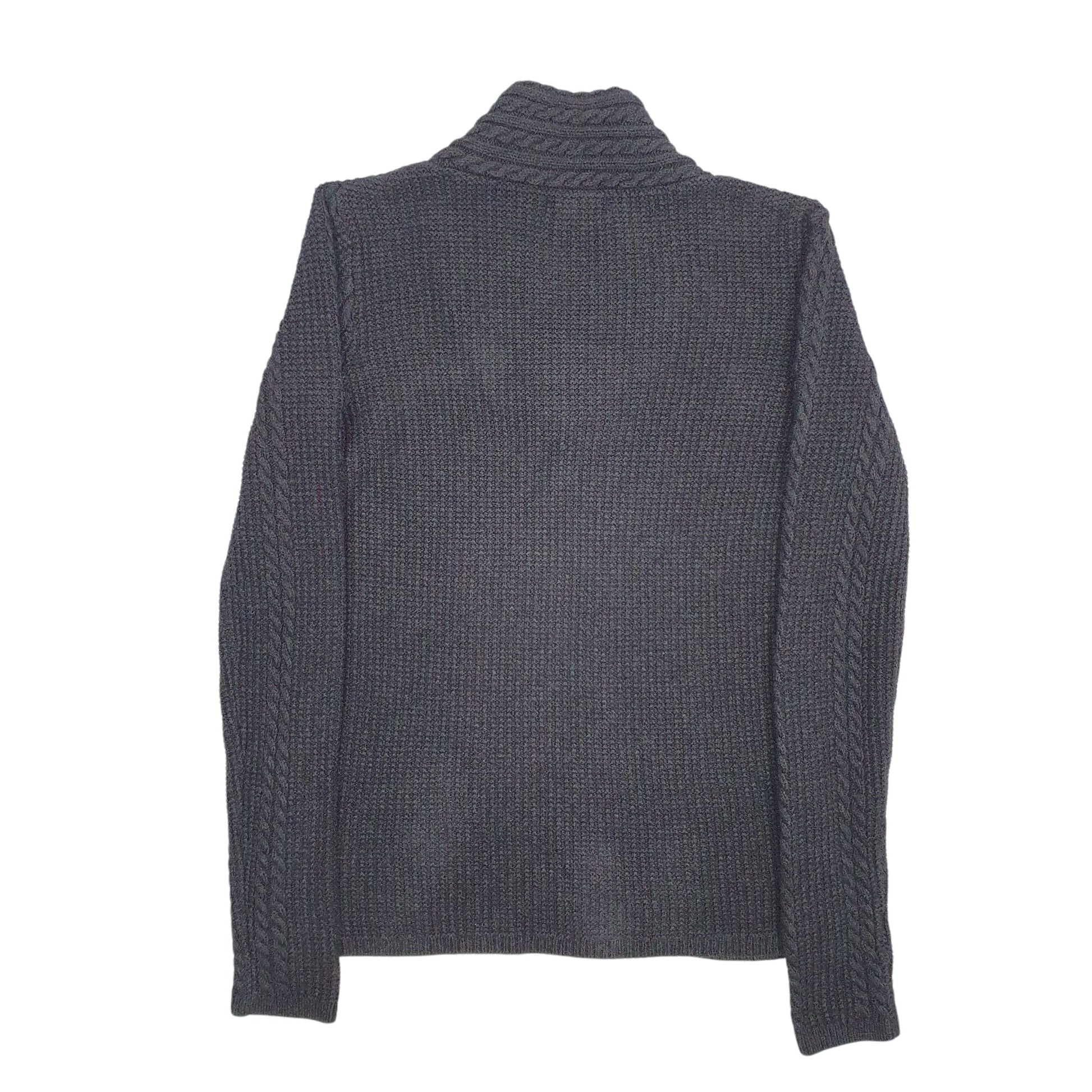 Womens Grey Nautica Cable Knit Knitwear Shoal Neck Jumper