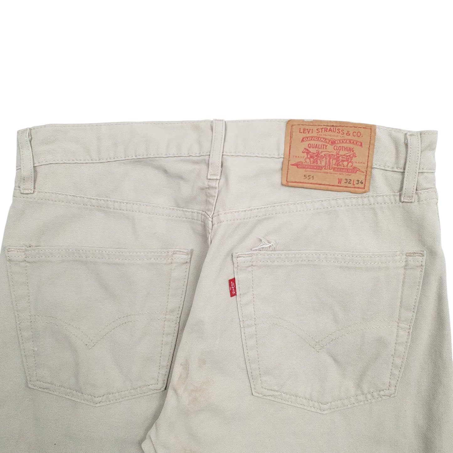 Mens Beige Levis  551 JeansW32 L34