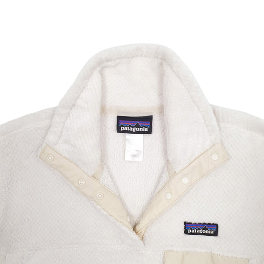 Womens White Patagonia Popper Button Up Quarter Zip Jumper