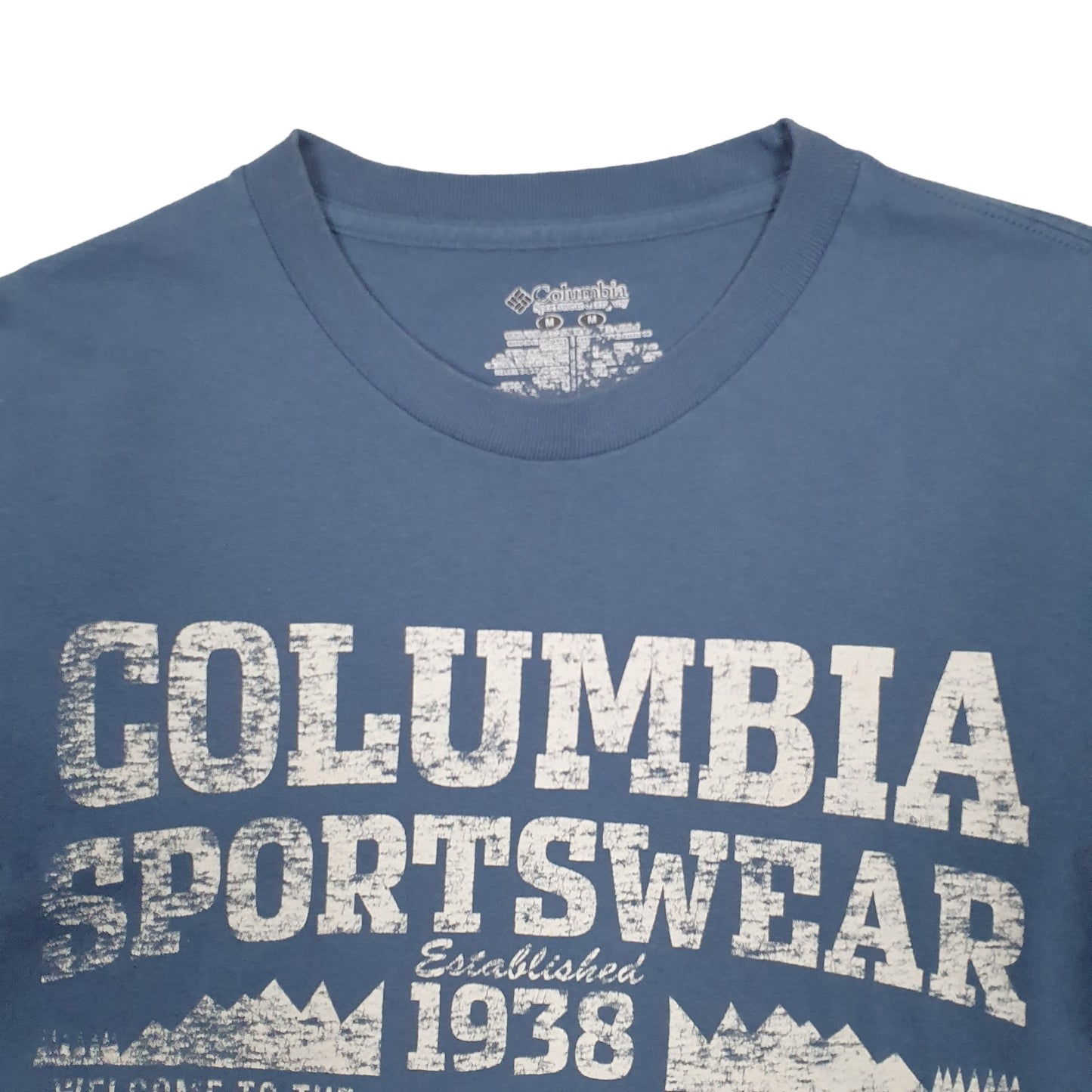 Mens Blue Columbia Sportswear Spellout Short Sleeve T Shirt