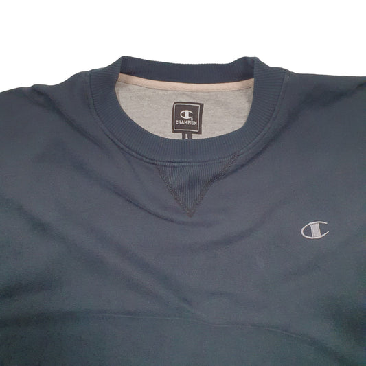 Mens Black Champion  Crewneck Jumper