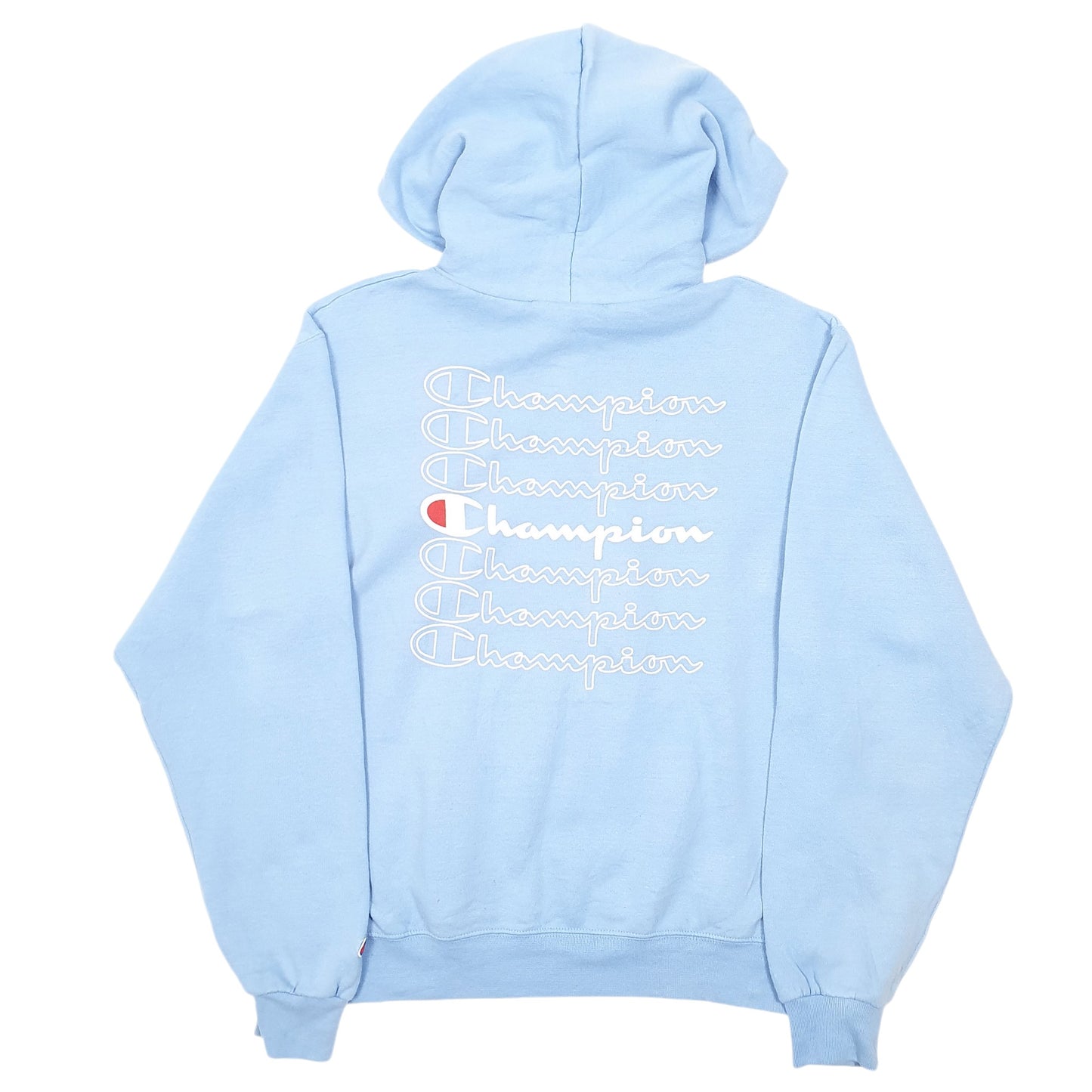 Mens Blue Champion Script Hoodie Jumper