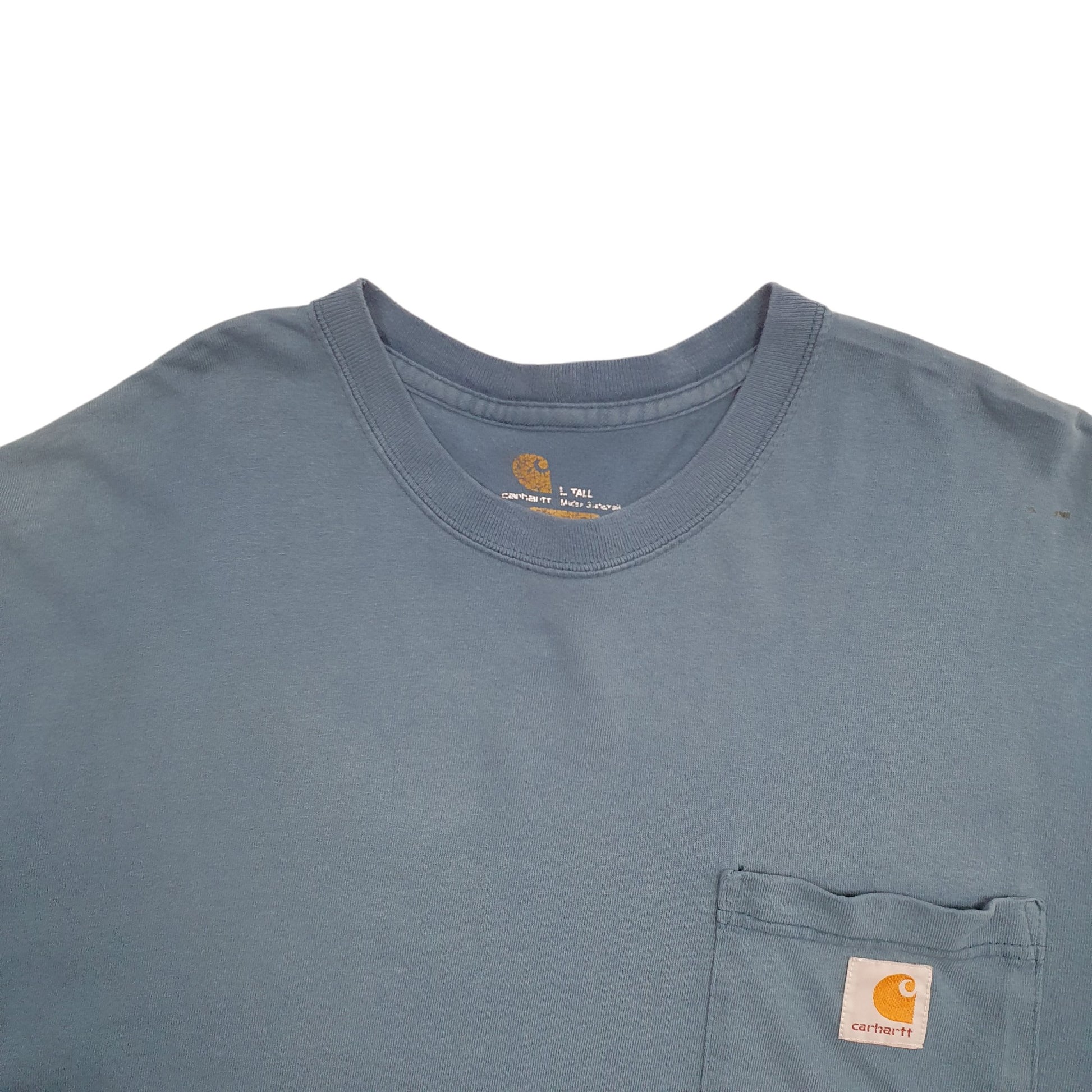 Mens Blue Carhartt Tall Short Sleeve T Shirt