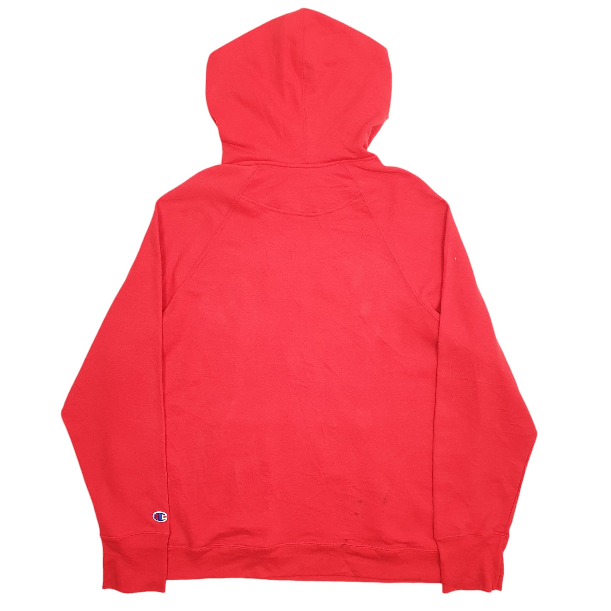 Mens Red Champion Spellout Hoodie Jumper