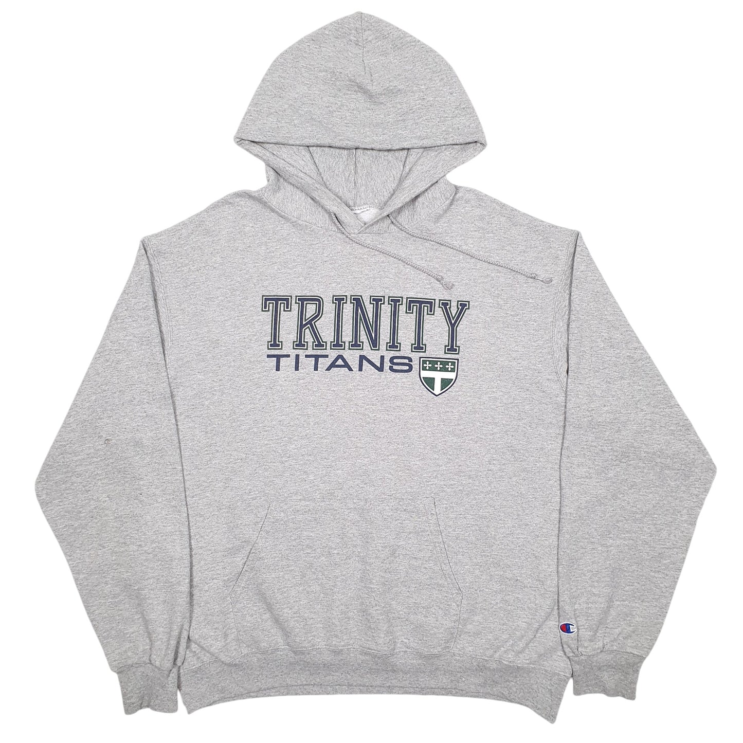 Mens Grey Champion Trinity Titans Sport Spellout Hoodie Jumper