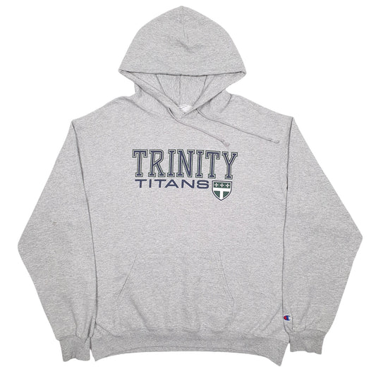 Mens Grey Champion Trinity Titans Sport Spellout Hoodie Jumper