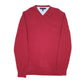 Mens Red Tommy Hilfiger Knitwear V Neck Jumper