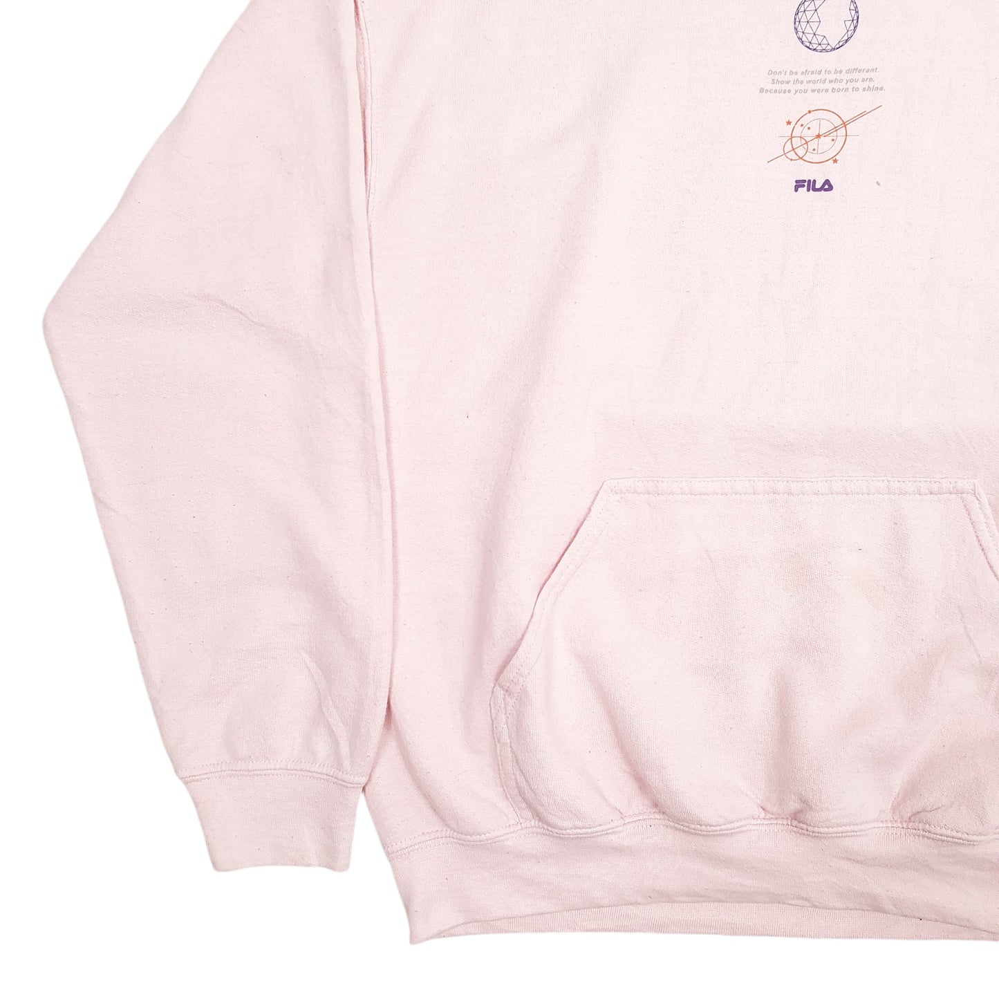 Womens Pink Fila Spellout Hoodie Jumper