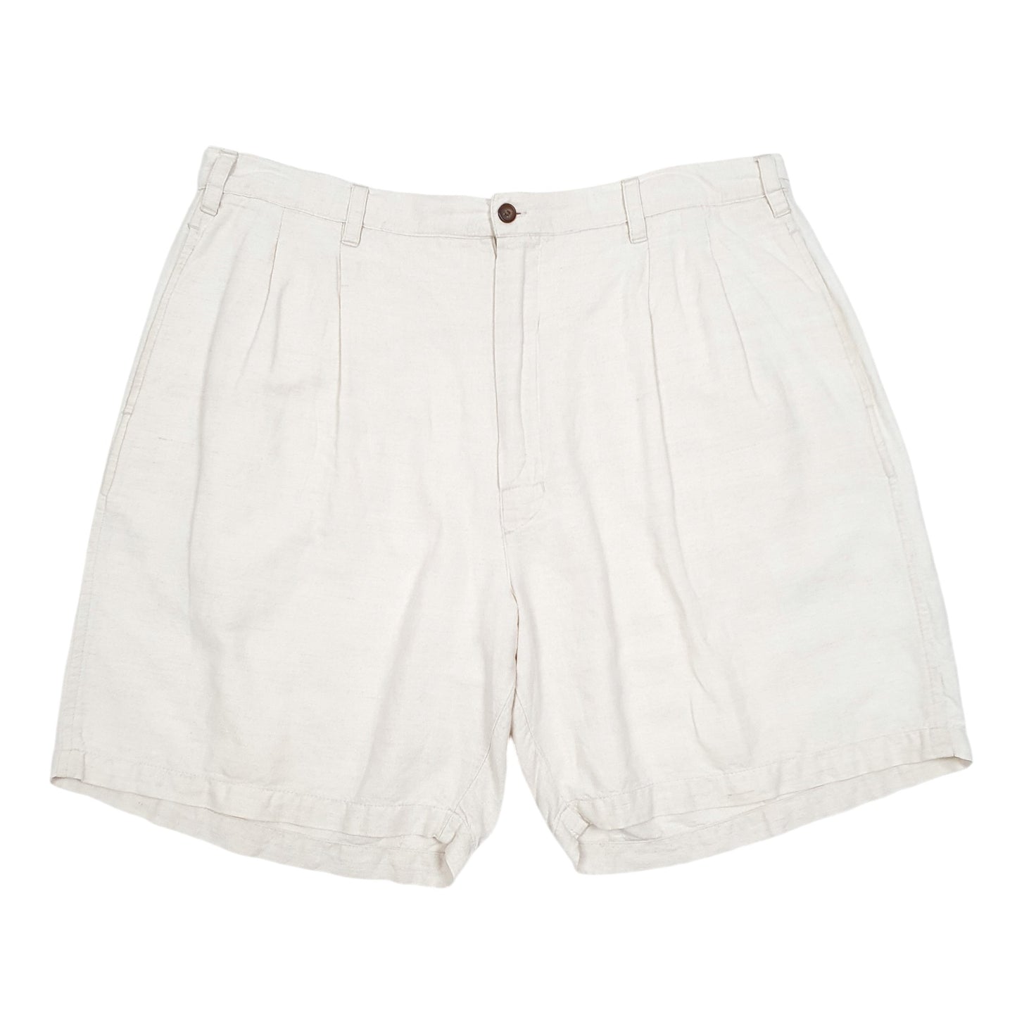Mens Cream Chaps Ralph Lauren Blend Double Pleated Chino Shorts