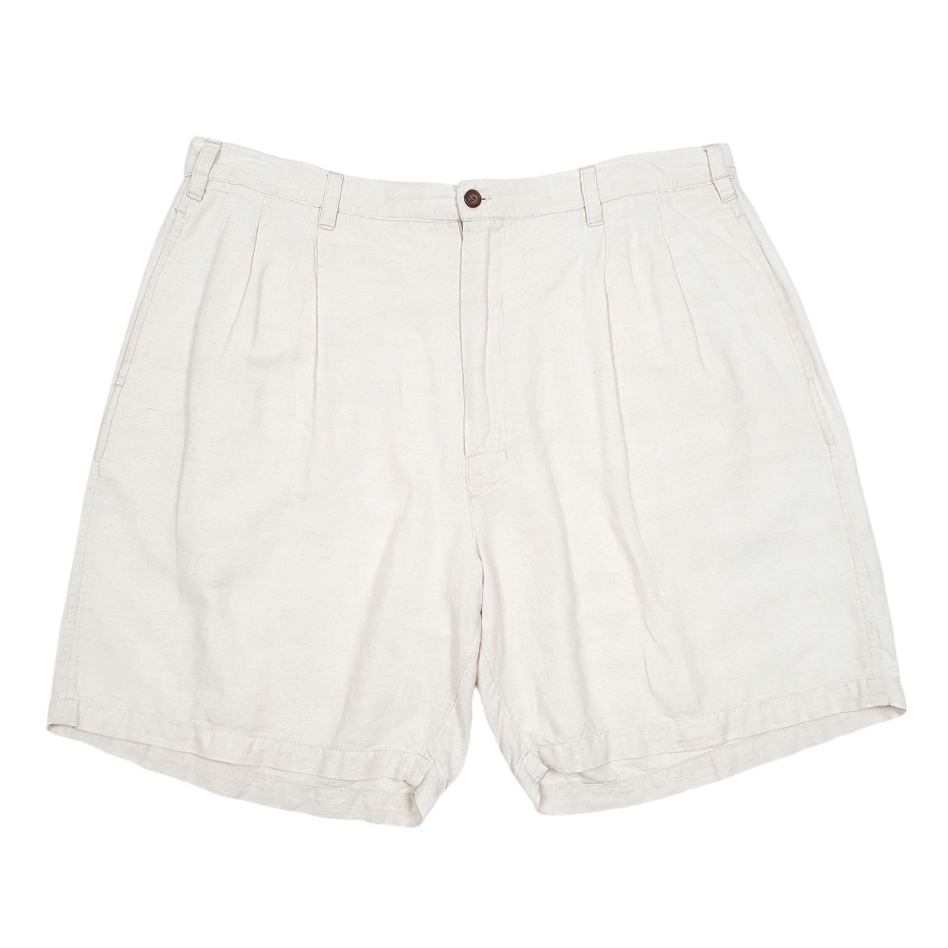 Mens Cream Chaps Ralph Lauren Blend Double Pleated Chino Shorts
