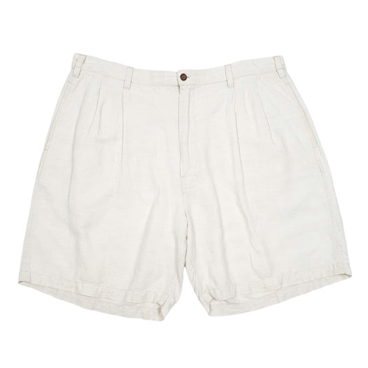 Mens Cream Chaps Ralph Lauren Blend Double Pleated Chino Shorts
