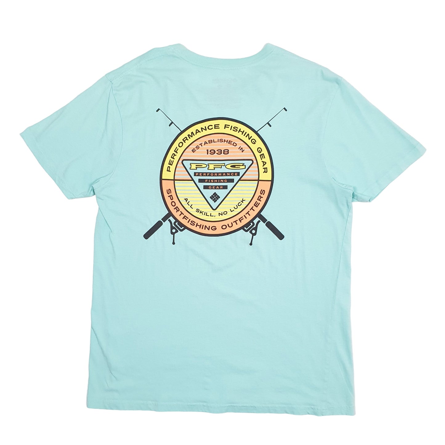 Mens Blue Columbia Sportswear PFG Fishing Short Sleeve T Shirt