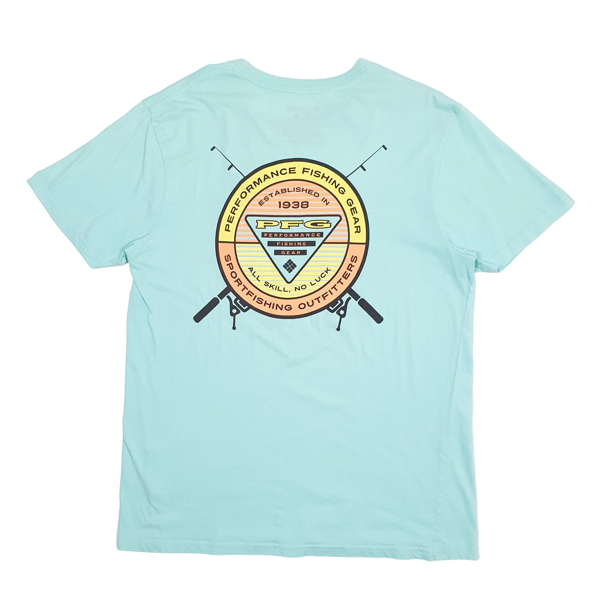 Mens Blue Columbia Sportswear PFG Fishing Short Sleeve T Shirt