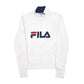 Womens White Fila Spellout Quarter Zip Jumper