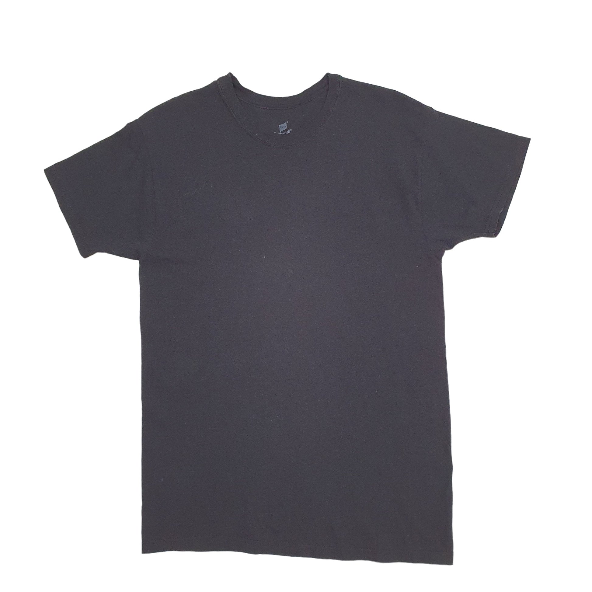 Mens Black Hanes  Short Sleeve T Shirt