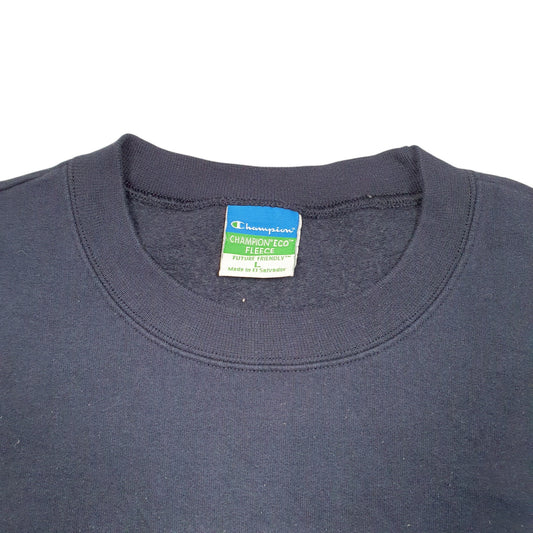 Mens Navy Champion Geneseo College USA Spellout Crewneck Jumper