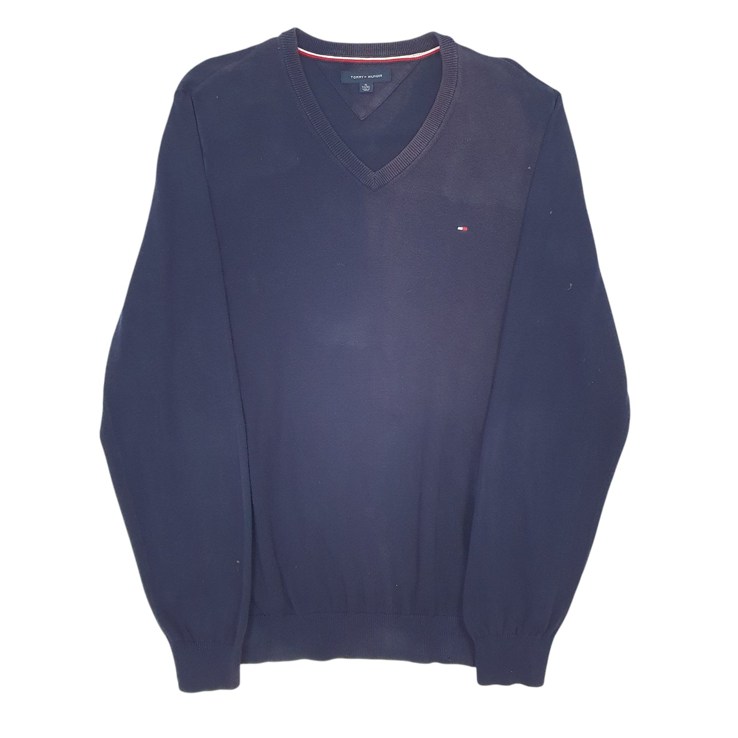 Mens Navy Tommy Hilfiger  V Neck Jumper