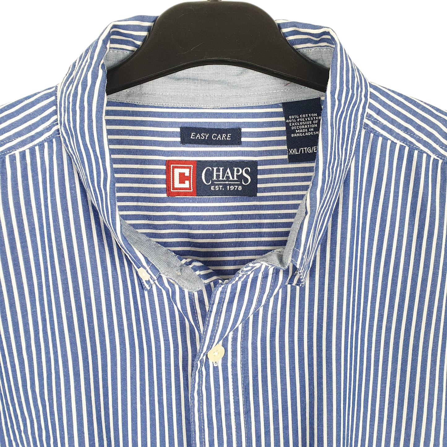 Mens Blue Chaps  Long Sleeve Shirt
