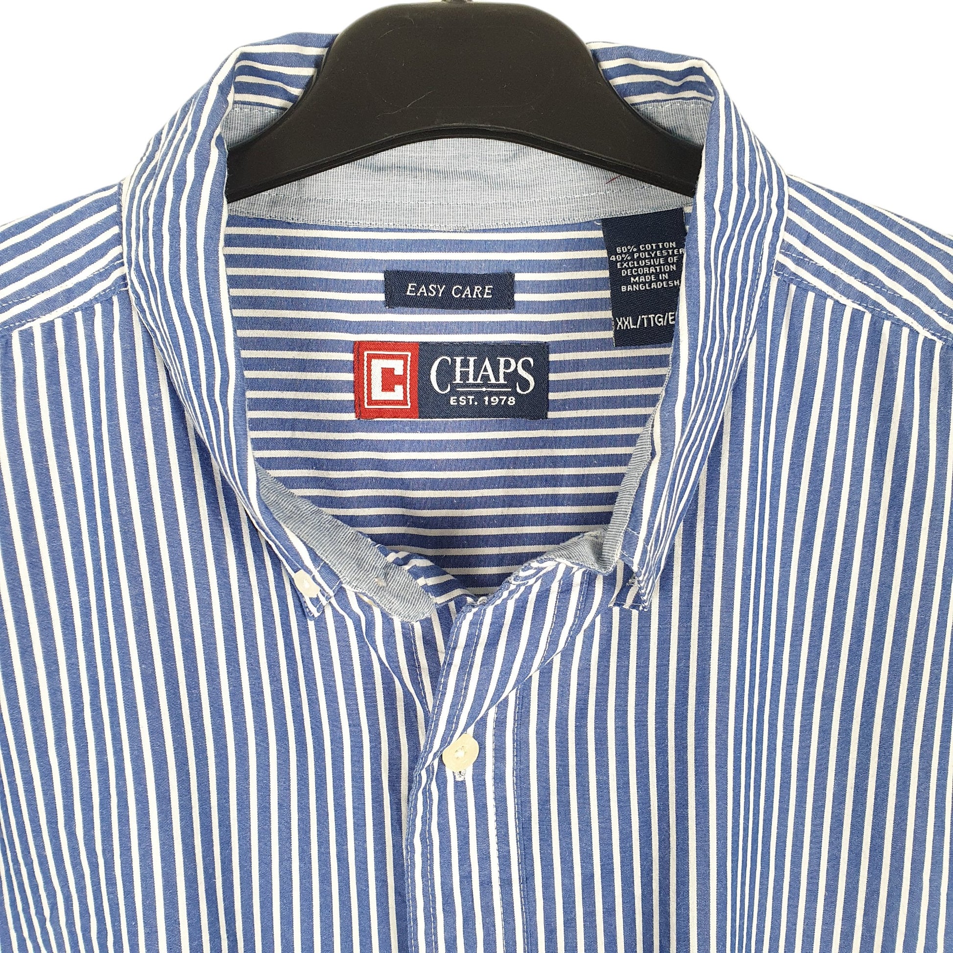 Mens Blue Chaps  Long Sleeve Shirt
