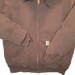 Mens Brown Carhartt Hoodie Workwear Thermal Lined Full Zip Jumper