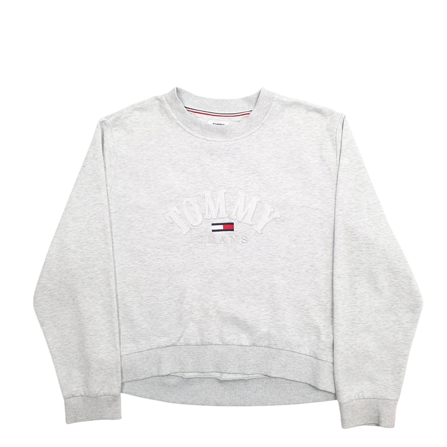 Womens Grey Tommy Hilfiger Spellout Crewneck Jumper