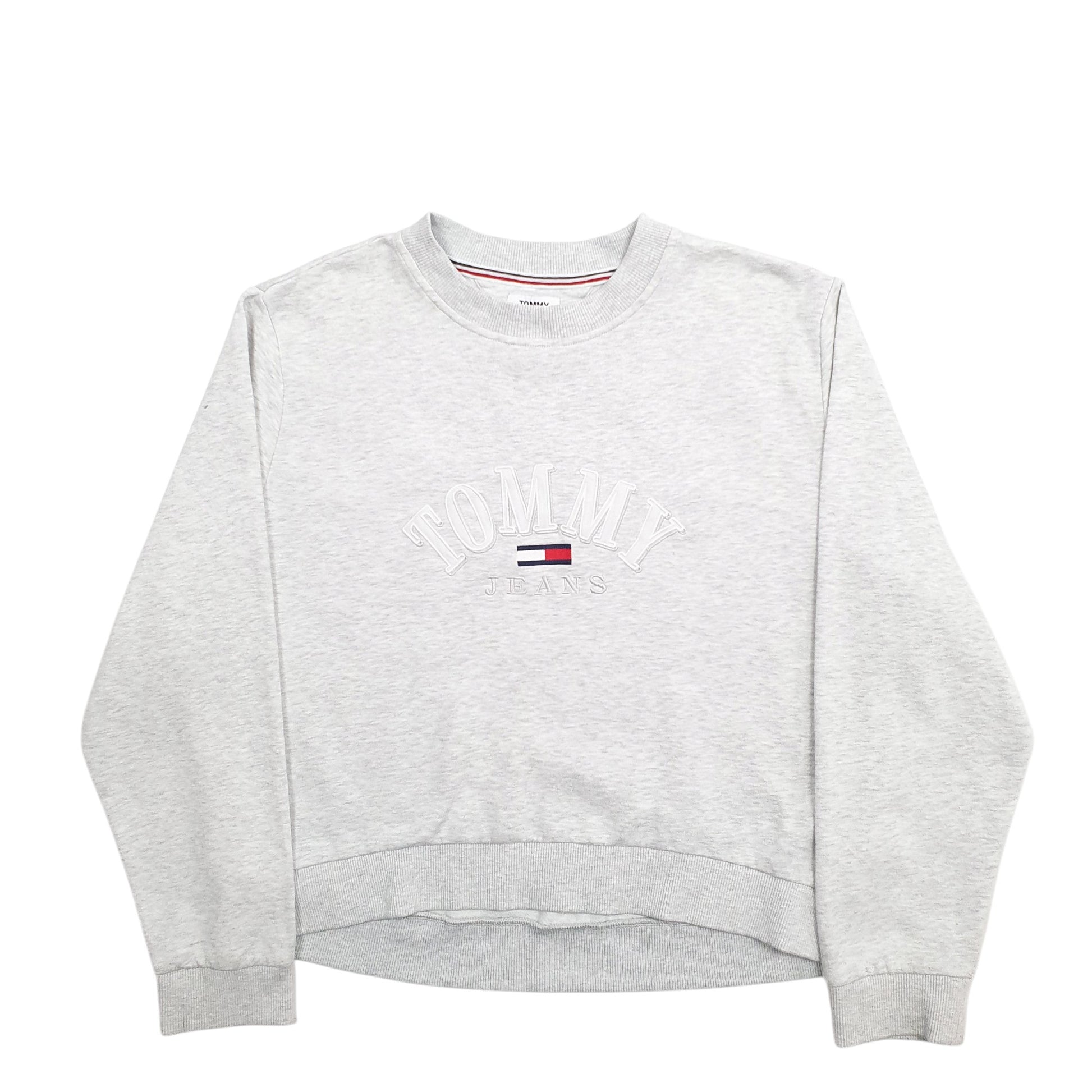 Womens Grey Tommy Hilfiger Spellout Crewneck Jumper