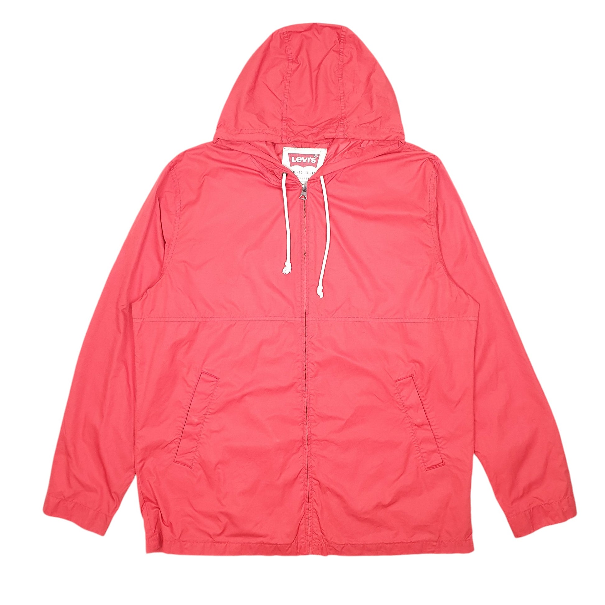 Mens Red Levis Hooded Lightweight Mac Anorak  Coat