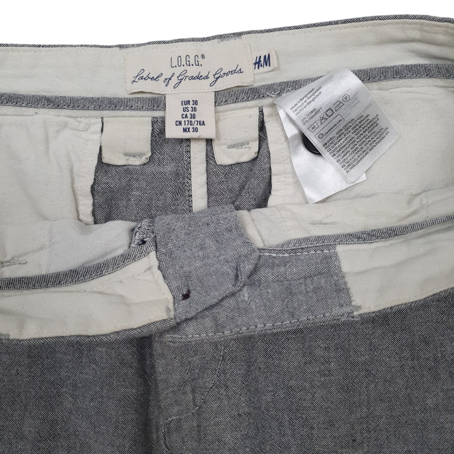 Mens Grey H&M  Chino Shorts