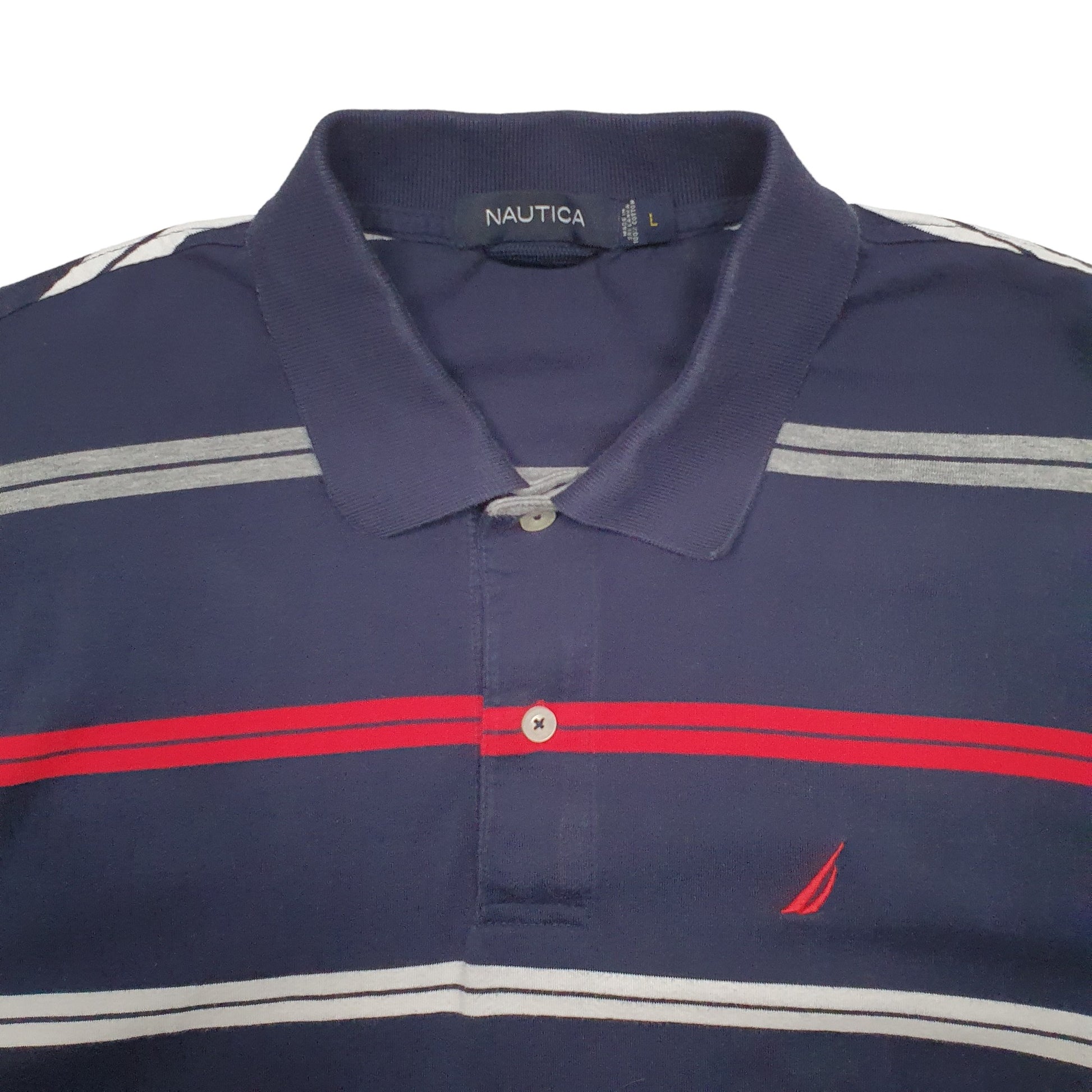 Mens Navy Nautica  Short Sleeve Polo Shirt